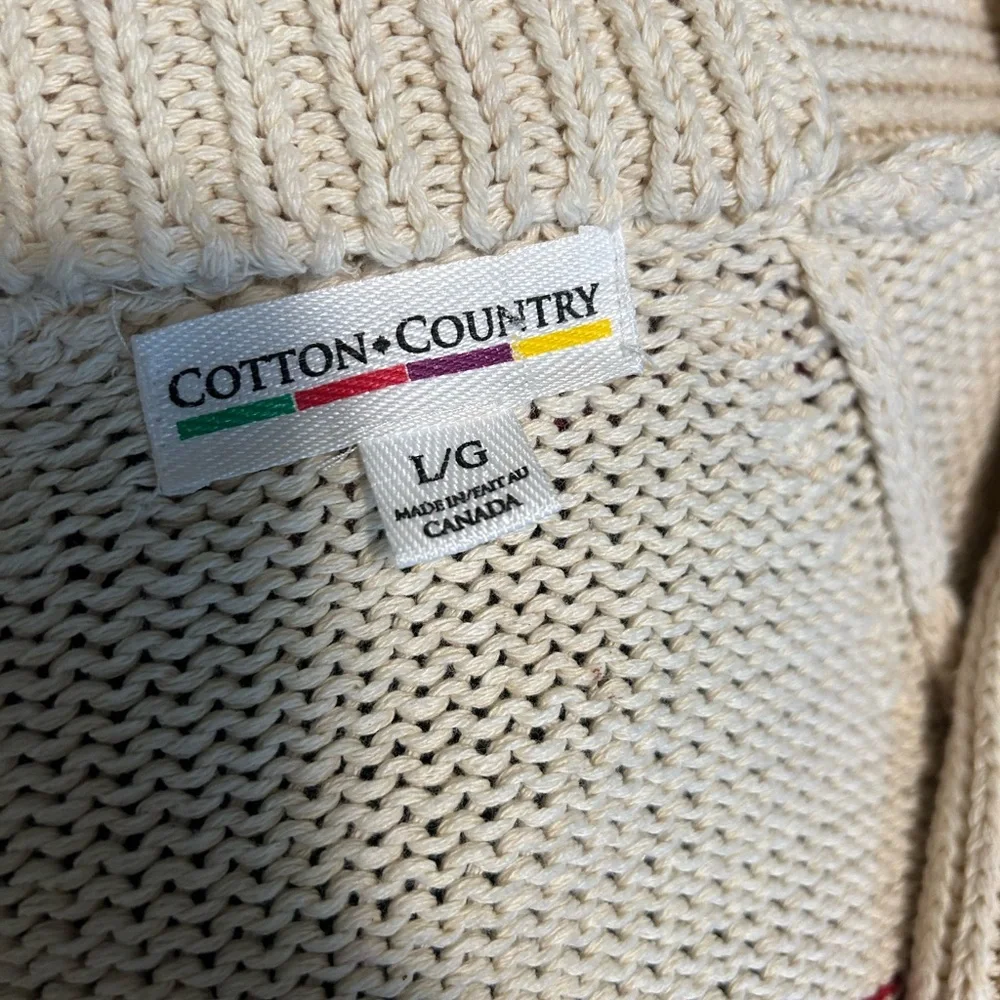 🇨🇦 Cotton Country, made in Canada, knit cardigan, size Large. - Picture 5 of 7